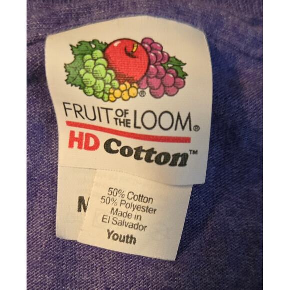 Girls Purple Fruit of the Loom Disco Saturn T shirt Size Medium - Picture 3 of 7